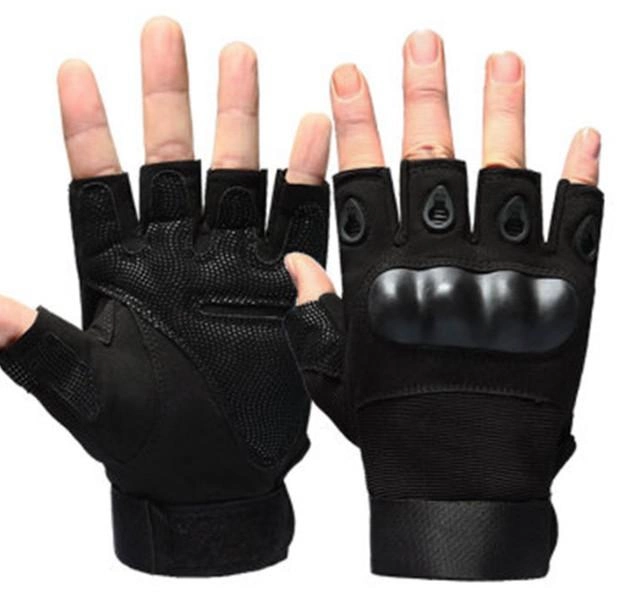 Тактичні рукавички безпалі чорні розмір L - зображення 1