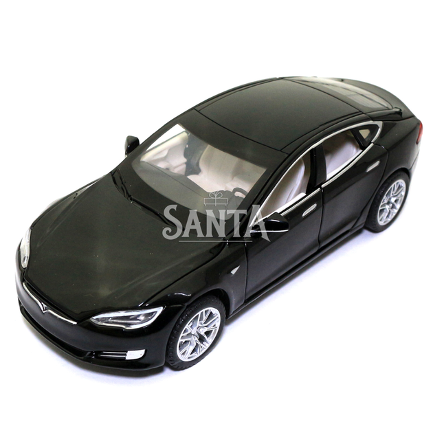 Іграшкова металева машинка Tesla «Автопром» Тесла світло звук чорний 15*5*6 см (6614) - зображення 2