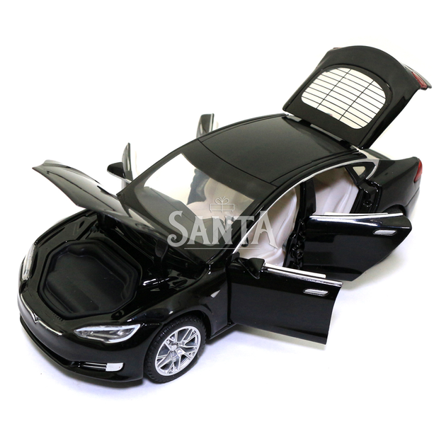 Іграшкова металева машинка Tesla «Автопром» Тесла світло звук чорний 15*5*6 см (6614) - зображення 5