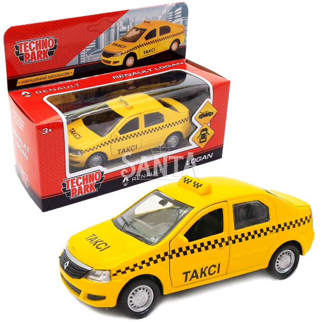 Машинка игровая «TechnoPark» такси Renault Logan металл 12*4*5 см