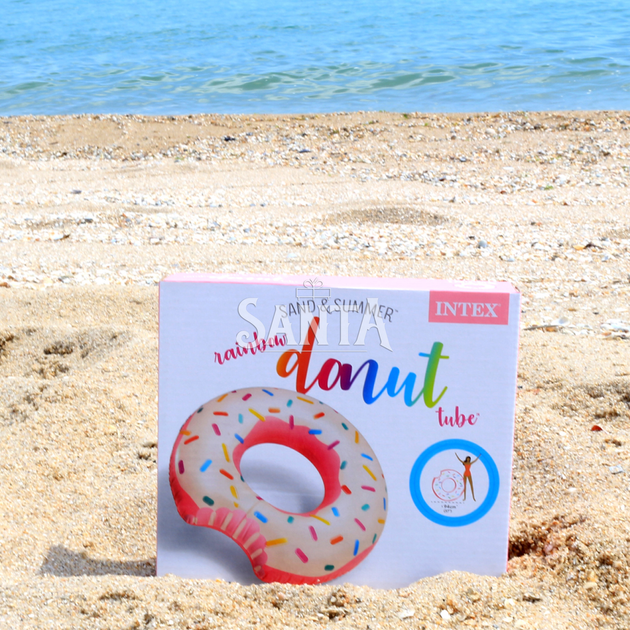 Надувной круг Intex Пончик (Donut) 56265NP. Отлично подходит для отдыха на море, в бассейне - изображение 2