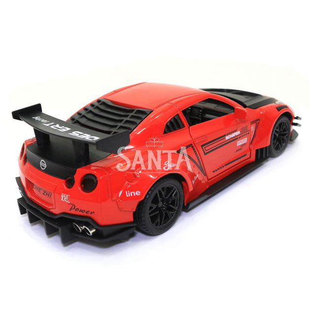 Игрушечная машинка металлическая Nissan GT-R «АвтоЕксперт» Ниссан ГТ-Р красный звук свет 20*6*9 см (GT-2247) - изображение 3