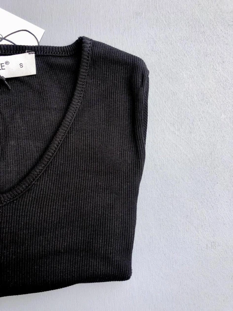 Женский боди в рубчик Qu Style S черный с имитацией бюстье - Фото 3 Женский боди в рубчик Qu Style S черный с имитацией бюстье - изображение 3