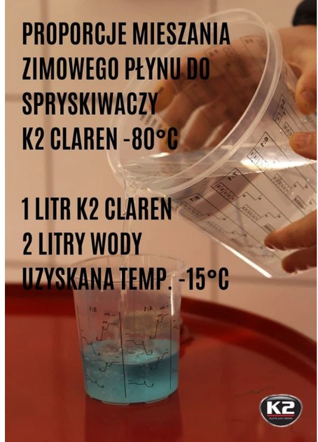 Омыватель стекла зимний K2 -80°C Claren Windshield washer concentrate 1 л (K20553) - изображение 8