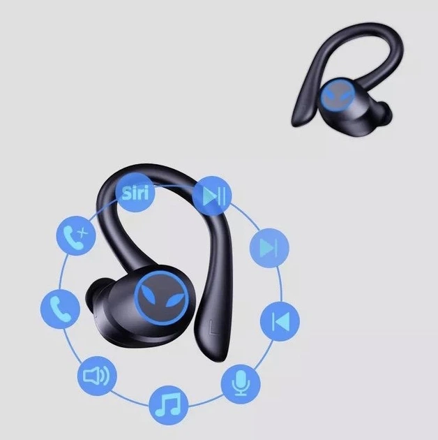 Беспроводные спортивные Bluetooth наушники TWS Q25 Pro водонепроницаемые с сенсорами и микрофоном Черный - изображение 11
