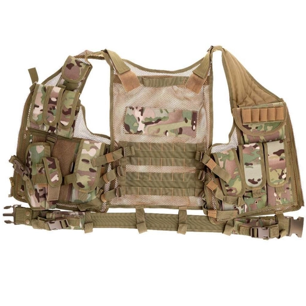 Жилет тактический AOKALI Outdoor A60 (Camouflage CP) камуфляжный водонепроницаемый с карманом LOZ - изображение 2