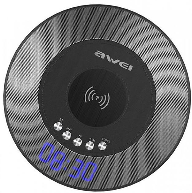 Портативна акустика AWEI Y290 Bluetooth Speaker-Wireless Charger Black - зображення 5