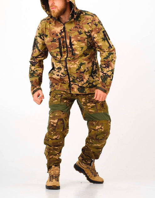 Військова тактична куртка SoftShell SQUAD ВСУ Камуфляж мультикам 58 розмір - зображення 1