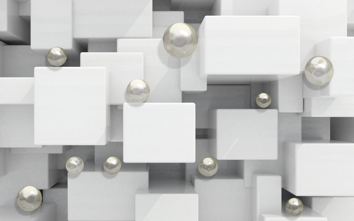 Фотообои на самоклеющейся основе Walldeco Белые кубы 300x200 Лоск ...