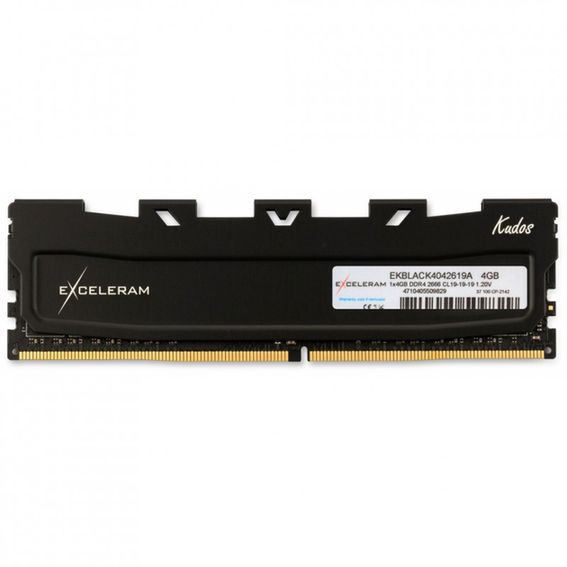 Модуль памяти для компьютера DDR4 4GB 2666 MHz Black Kudos eXceleram ...