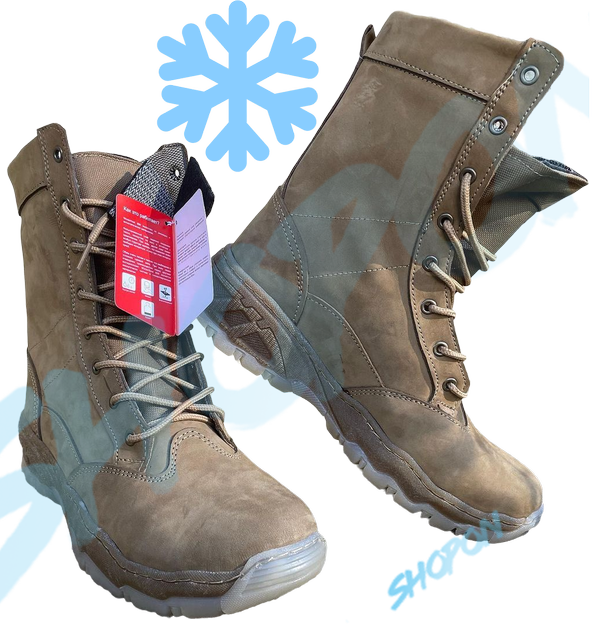Берцы зимние ботинки тактические мужские, черевики тактичні чоловічі берці зимові, натуральна шкіра, размер 43, Bounce ar. MO-TW-1243, цвет койот - изображение 1