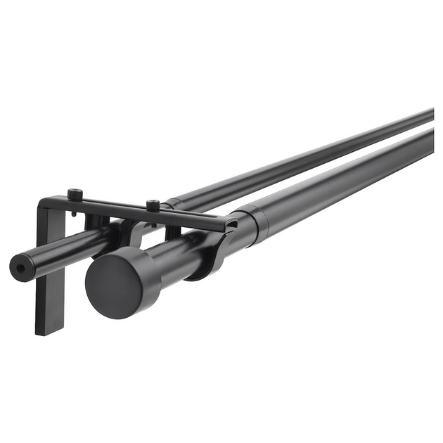 Подвійний карниз IKEA RACKA/HUGAD 120-210 см чорний (693.995.87) - зображення 1