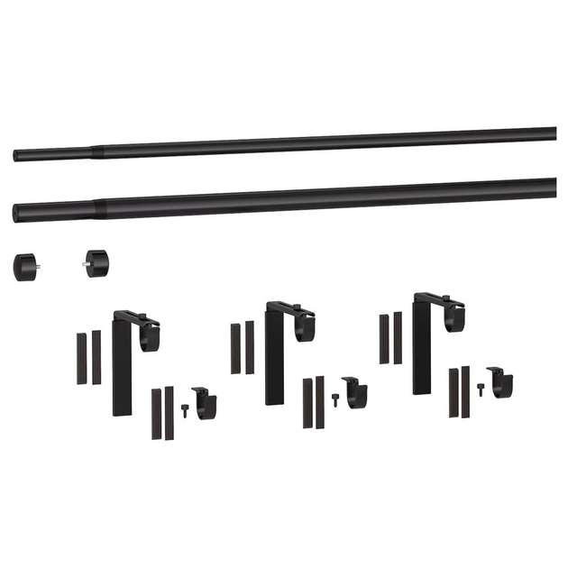Подвійний карниз IKEA RACKA/HUGAD 120-210 см чорний (693.995.87) - зображення 2