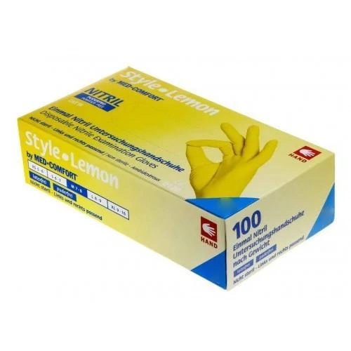 Рукавички нітрилові нестерильні без пудри Ампріл Style Lemon Жовті 100 штук в упаковці Розмір S - изображение 2