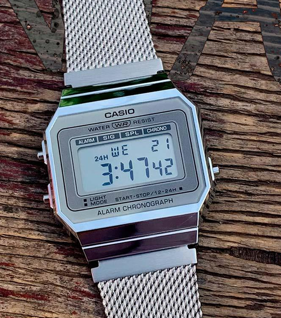 Наручний годинник CASIO VINTAGE SERIES WATCH A700WM-7A Срібло зі світлодіодним підсвічуванням - зображення 2