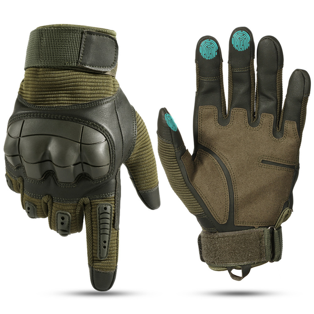 Перчатки тактические Primo Profi полнопалые, сенсорные, размер L - Army Green - изображение 2