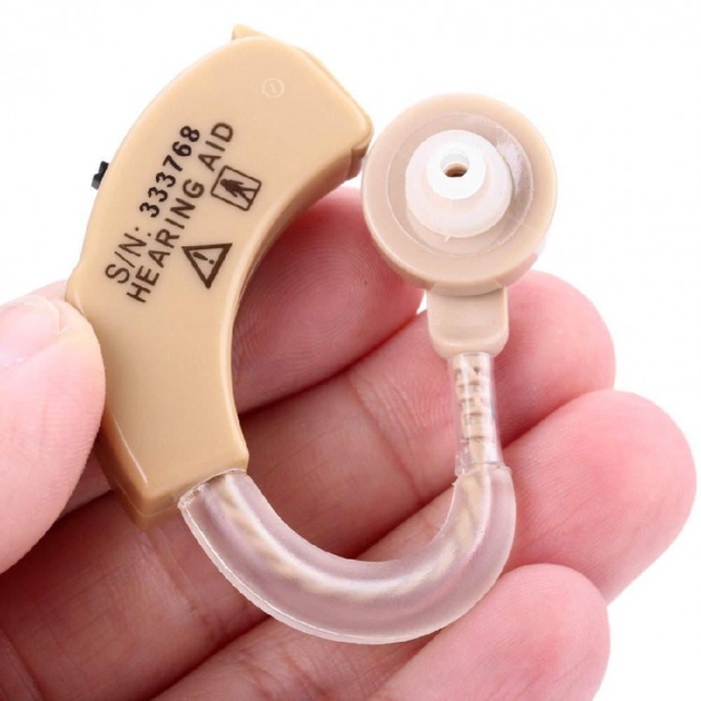 Слуховой аппарат Xingma XM-909E заушной мощный Усилитель слуха Полный комплект Бежевый (02681) - зображення 2