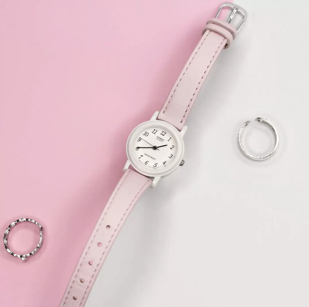 Класичний жіночий годинник Casio LQ-139L-4B1DF Білий з рожевим - зображення 3
