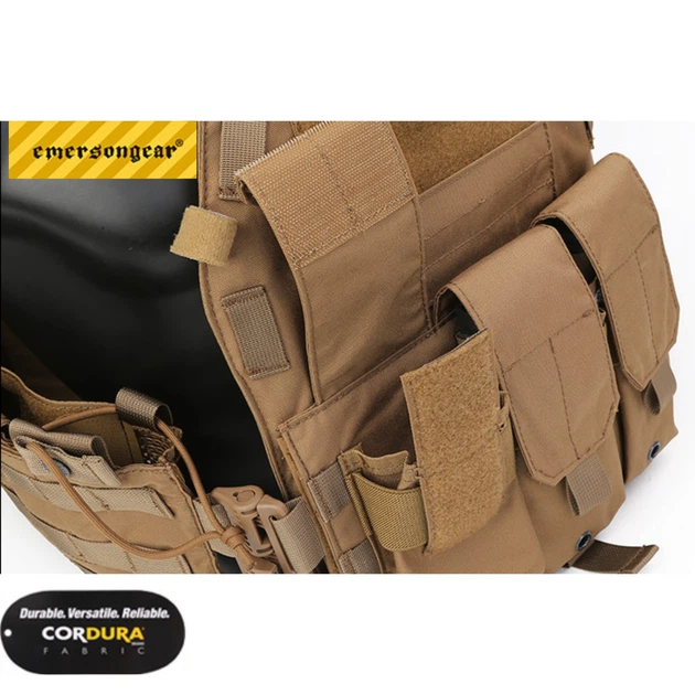 Плитоноска Бронежилет с подсумками под 8 рожков Emersongear АК и с разгрузочным поясом РПС ВарБелт Койот EMYA7405CB - Фото 12 Плитоноска Бронежилет с подсумками под 8 рожков Emersongear АК и с разгрузочным поясом РПС ВарБелт Койот EMYA7405CB - изображение 12