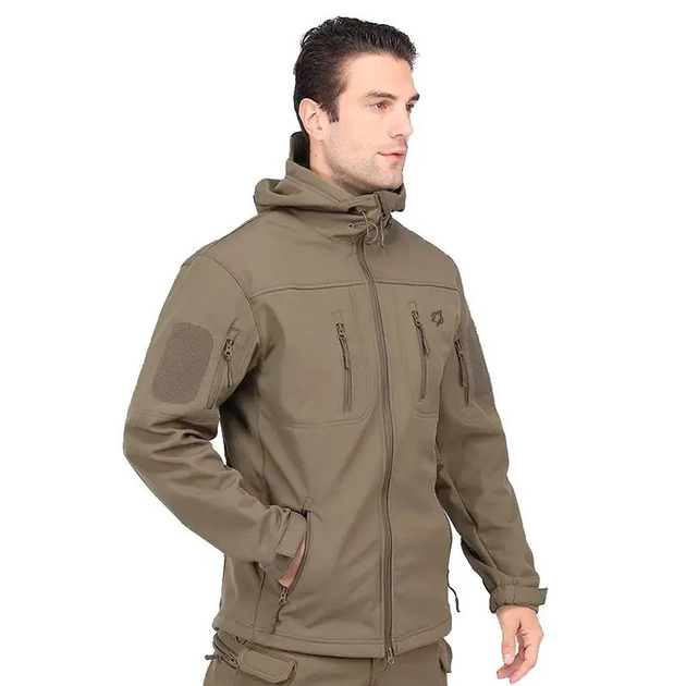 Тактична Куртка військова з флісом SoftShell Eagle P-07 Олива -15507L - зображення 2