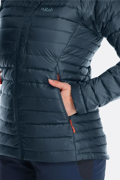 Пуховик женский Rab Microlight Alpine Long Jacket Womens 16 Темно-Серый - Фото 4 Пуховик женский Rab Microlight Alpine Long Jacket Womens 16 Темно-Серый - изображение 4