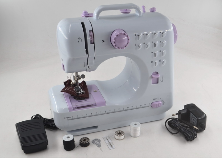 Швейная машинка Michley Sewing Machine FHSM-505 мини портативная 12 видов строчки +8 рисунков строчек Бело-фиолетовая (13062) - изображение 2