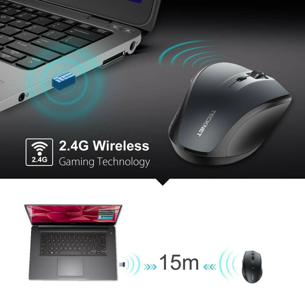 Беспроводная Bluetooth Мышь Tecknet M002 Grey - изображение 4