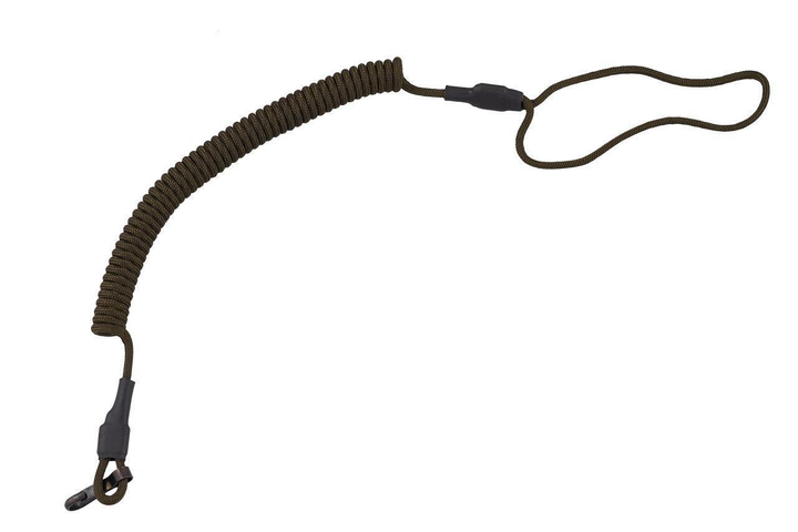 Шнур страховочный витой (тренчик) жёсткая петля карабин паракорд олива 982 - изображение 1