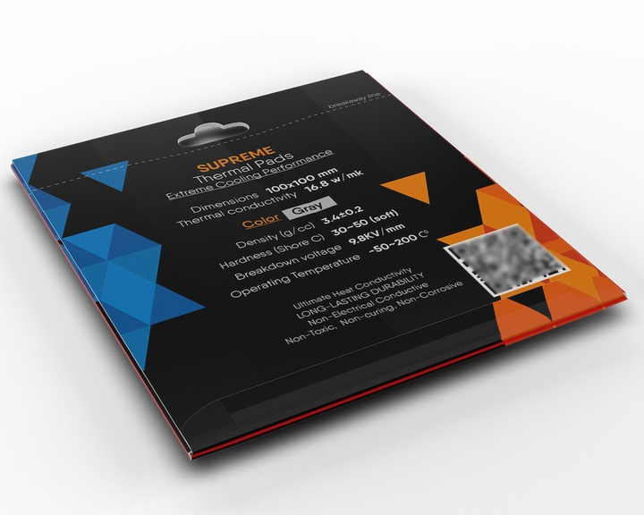 Термопрокладка SubZero BEYOND 100x100x0.75 мм SubZero Thermal Pad 16.8 W/mK сіра - изображение 3