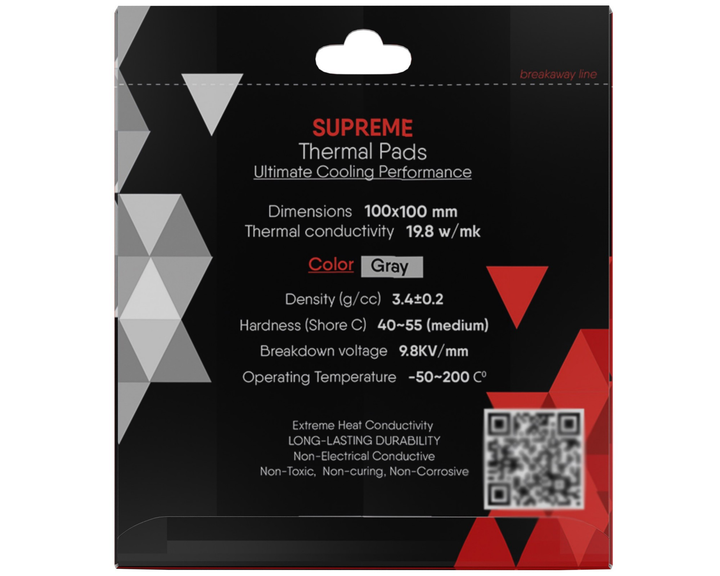 Термопрокладка SubZero SUPREME 100x100x2.0 мм SubZero Thermal Pad 19.8 W/mK сіра - изображение 2