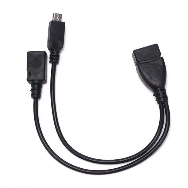 Кабель адаптер OTG SUNROZ USB Female - Micro USB M + Micro USB F, 22 см (A-48411) - зображення 5