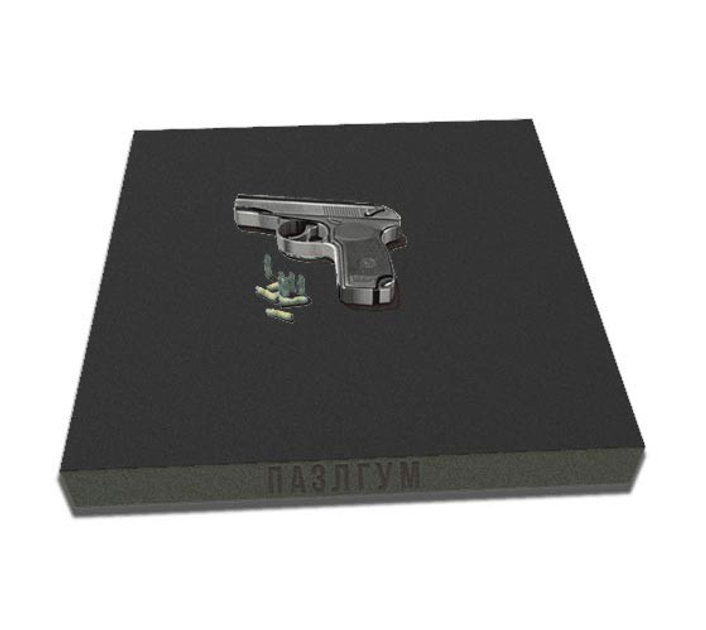 Гумова балістична панель 500х500х60 мм PuzzleGym (чорна) - зображення 1