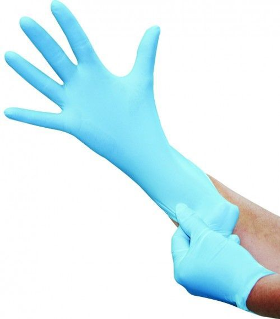 Одноразові рукавички нітрилові Медіком 100 шт в уп. Розмір M Блакитні - изображение 2