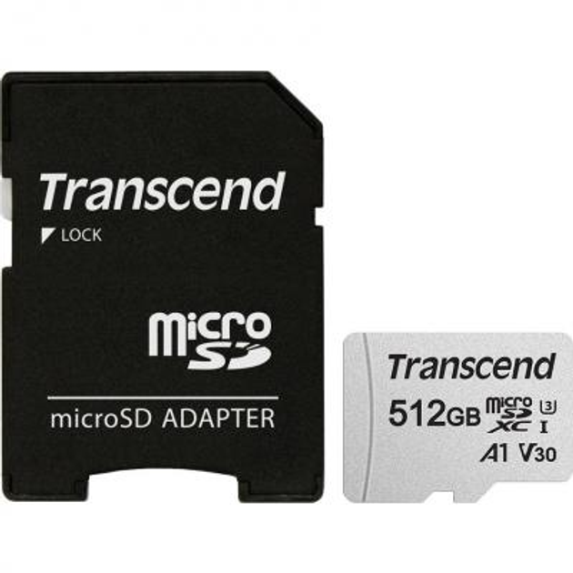 Карта памяти Transcend 512GB microSDXC Class 10 U3 (TS512GUSD300S-A) - изображение 1