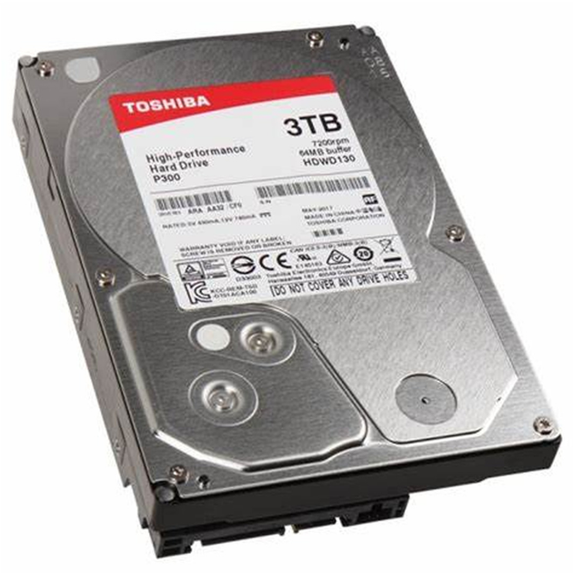 Накопитель HDD SATA 3.0TB Toshiba P300 7200rpm 64MB (HDWD130UZSVA ...