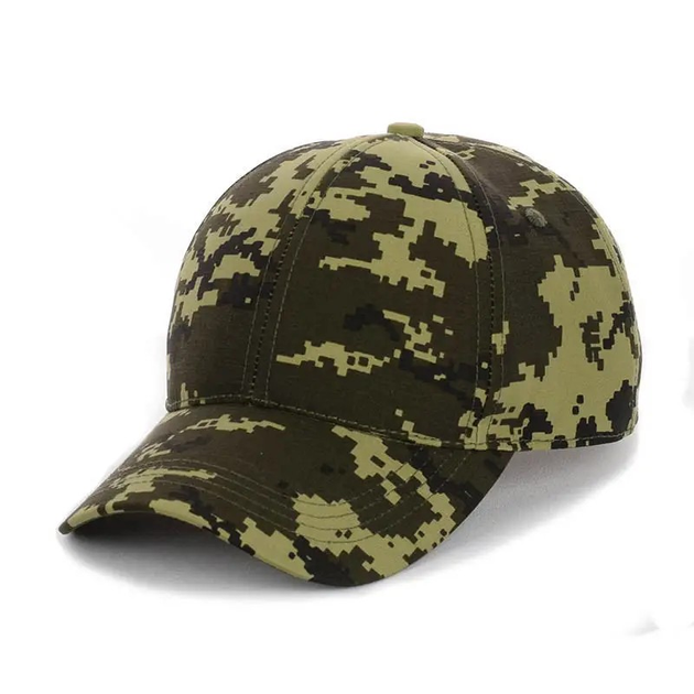 Чоловіча кепка без логотипу STD Ukraine (100% бавовна) One-Size Темний Піксель Камуфляж - зображення 1