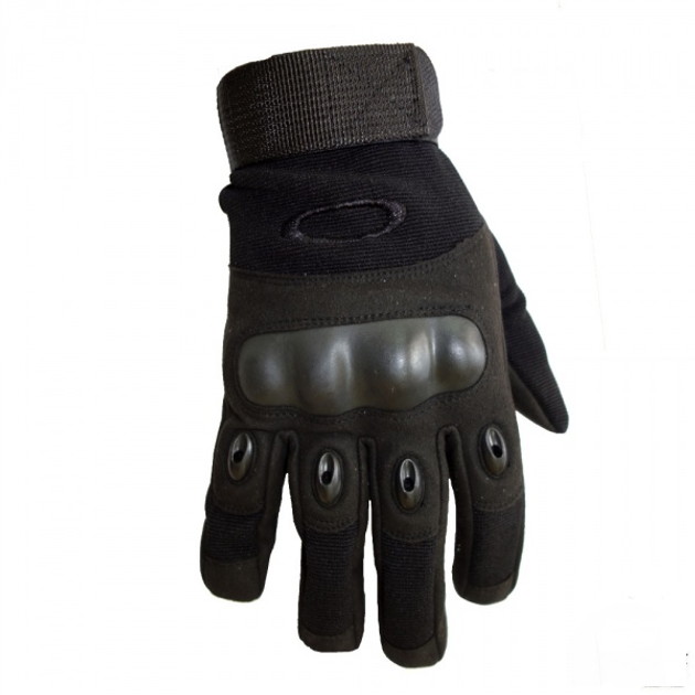 Тактические перчатки полнопалые Oakley черные размер M (11718) - изображение 1