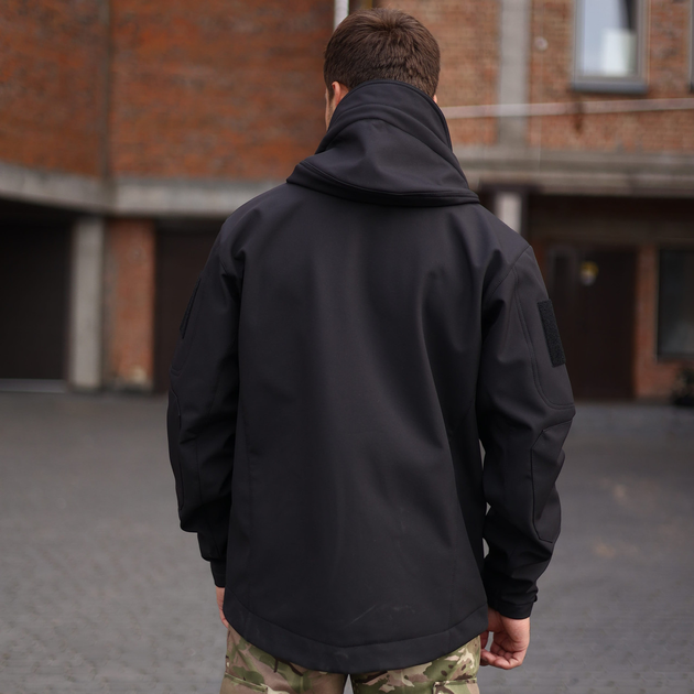 Військова тактична куртка Soft Shell Grifon чорна розмір 54 - зображення 2