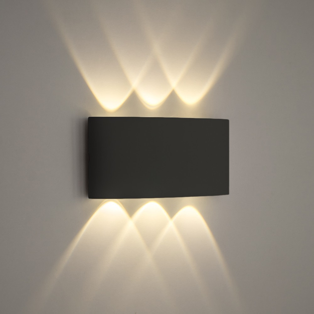 Світильник світлодіодний настінний, LED бра LINZA SIX 6W Q170 3000K BLACK 220V IP54 - зображення 1
