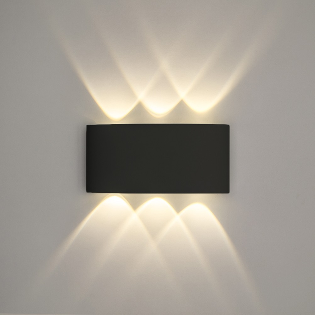 Світильник світлодіодний настінний, LED бра LINZA SIX 6W Q170 3000K BLACK 220V IP54 - зображення 3