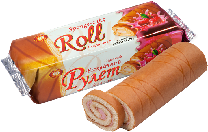 Рулет Бисквит-шоколад Фирменный Крем-вишня 290 г (4820002303796 ...