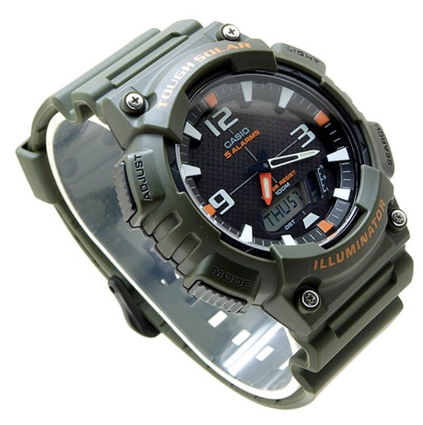 Мужские наручные часы CASIO AQ-S810W-3A Зеленые\черный экран - изображение 2