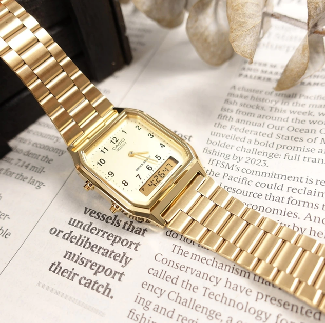 Наручные часы Casio AQ-230GA-9B Желтое золото - изображение 3