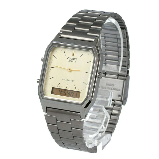 Наручний годинник Casio AQ-230GG-9A Срібло\золотистий екран стильний - зображення 6