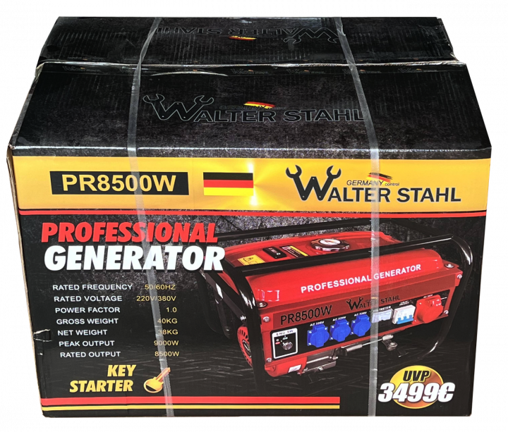 Генератор бензиновый Walter Stahl PR8500W 3 квт 3 фазный электрогенератор бензогенератор для дома квартиры портативная электростанция - изображение 5