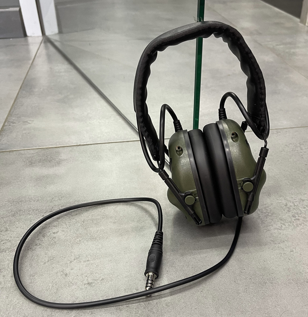 Тактичні активні навушники HD-09 для стрільби з шумозаглушенням, на голову, під шоломом, оливковий - зображення 2