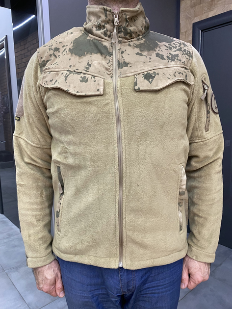 Армейская Кофта флисовая WOLFTRAP, теплая, размер S, цвет Серый, Камуфляжные вставки на рукава, плечи, карман - изображение 1
