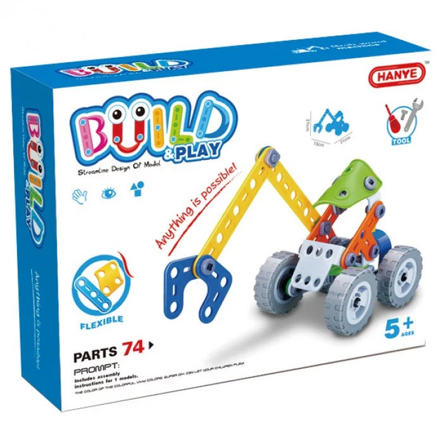 Конструктор Build&Play "Екскаватор" HANYE J-7704, 74 елементи – низкие ...
