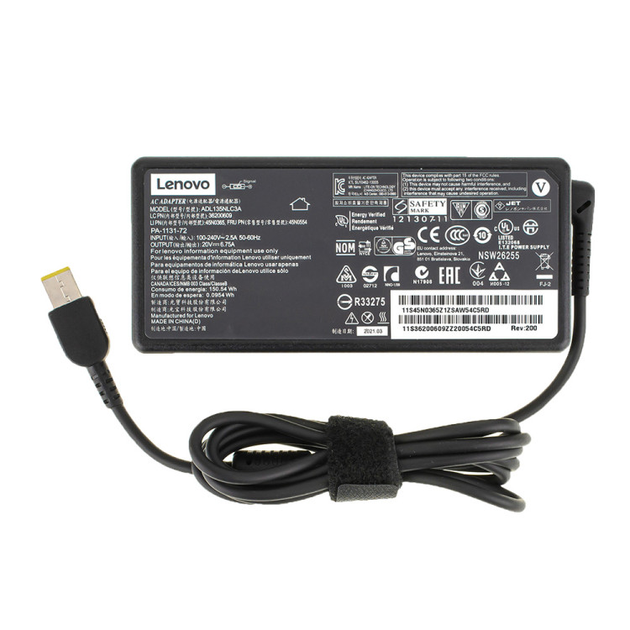 Блок питания (зарядка) для ноутбука Lenovo 135W (20V 6,75А плоский ...