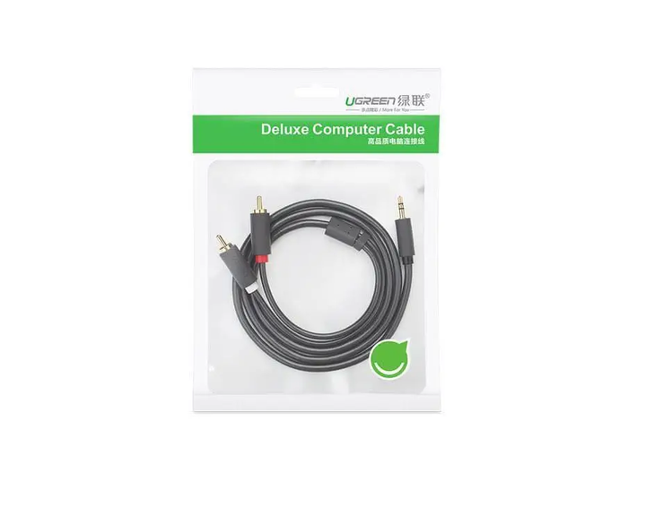 Кабель аудио UGREEN 3.5 mm to 2RCA стерео разветвитель PVC 3М Grey (AV102) - Фото 9 Кабель аудио UGREEN 3.5 mm to 2RCA стерео разветвитель PVC 3М Grey (AV102) - изображение 9